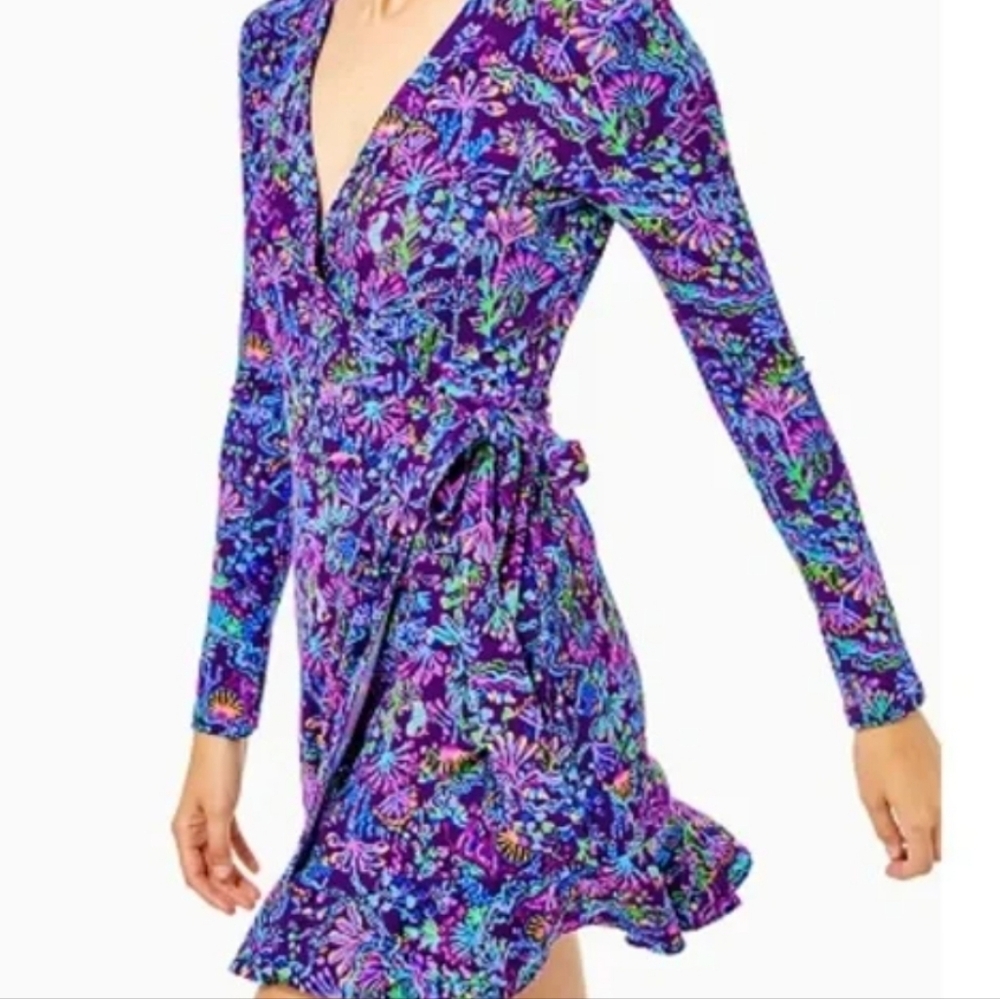 Lilly Pulitzer Rilla Purple Berry Colony Congo Wrap Romper XS